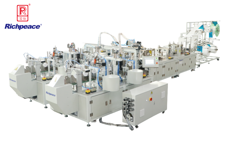 富怡折疊口罩一拖二全自動(dòng)生產(chǎn)線（焊頭帶）