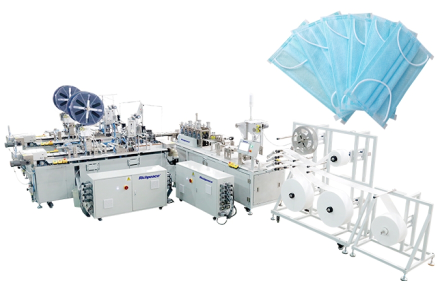 富怡平面口罩一拖二(內(nèi)耳側(cè)面包覆) 全自動(dòng)化生產(chǎn)線